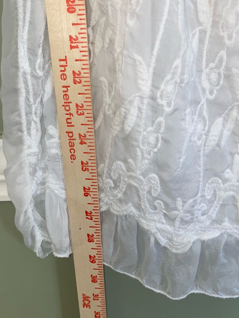 White Ruffle Peasant Tunic Dress - Picture 3 of 13